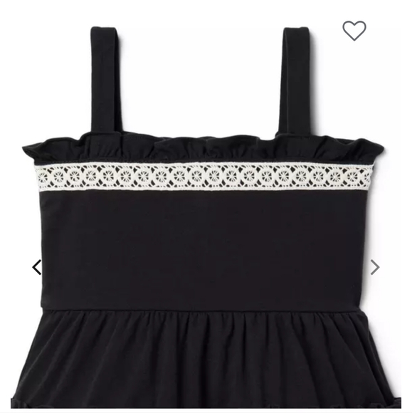 Janie and Jack Black Crochet Trim Tiered Jersey Sundress 12-18 months  NWOT - Picture 2 of 7